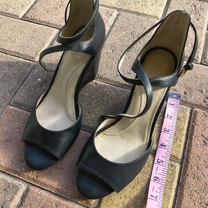 Cole Haan Black Wedge Sandals